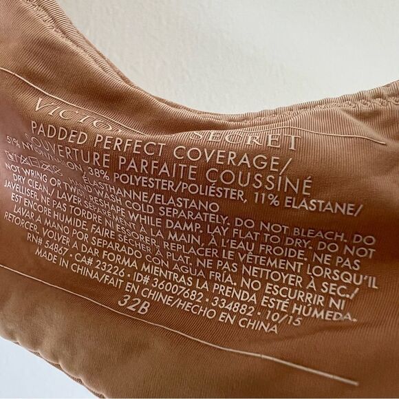 Victoria's Secret Body By Victoria Bra Perfect Shape 32B Beige padded underwire - Picture 2 of 3